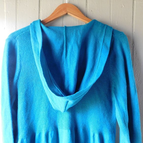🌿 Electric Blue Sweater Hoodie Tunic - Picture 13 of 14